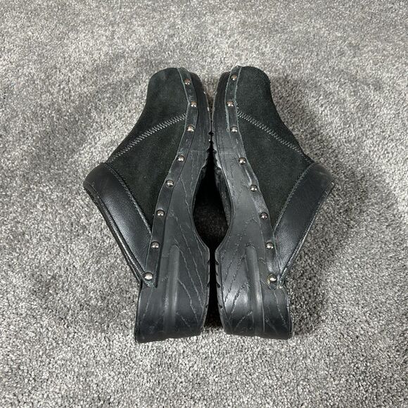 Sanita Mule Studded Block Woman’s Size 39 US 8 Black Suede Comfort Slip On Clogs - Picture 9 of 11